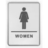 6" x 8" Restroom Sign for Woman with Braille - Aluminum