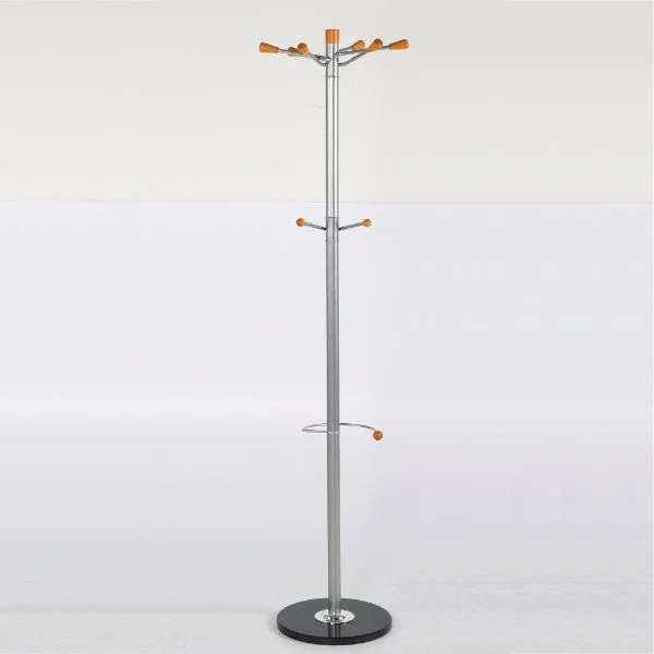 69" x 14" Metal Tube & Marble Base Coat Hanger, Sunflower Coat Rack