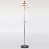 72" x 14" Metal Tube & Marble Base Coat Hanger, Pine Coat Rack Silver