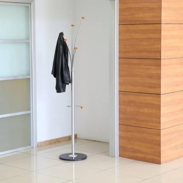 74" x 15" Metal Coat Hanger, Spring Coat Rack, Silver 74" x 15" Metal Coat Hanger, Spring Coat Rack, Silver