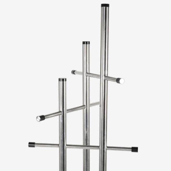 74" x 18" Stainless Steel Coat Hanger, Trio Coat Rack Silver