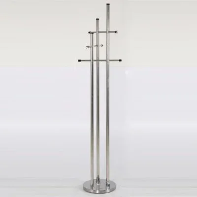74" x 18" Stainless Steel Coat Hanger, Trio Coat Rack Silver