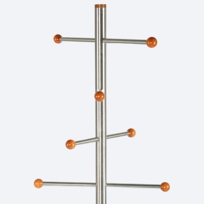 74x19 Stainless Steel Coat Hanger, Maze Coat Rack, Cherry
