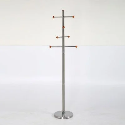 74x19 Stainless Steel Coat Hanger, Maze Coat Rack, Cherry