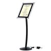 8.5" x 11" Curved LED Floor Sign & Menu Stand Black Landscape Portrait