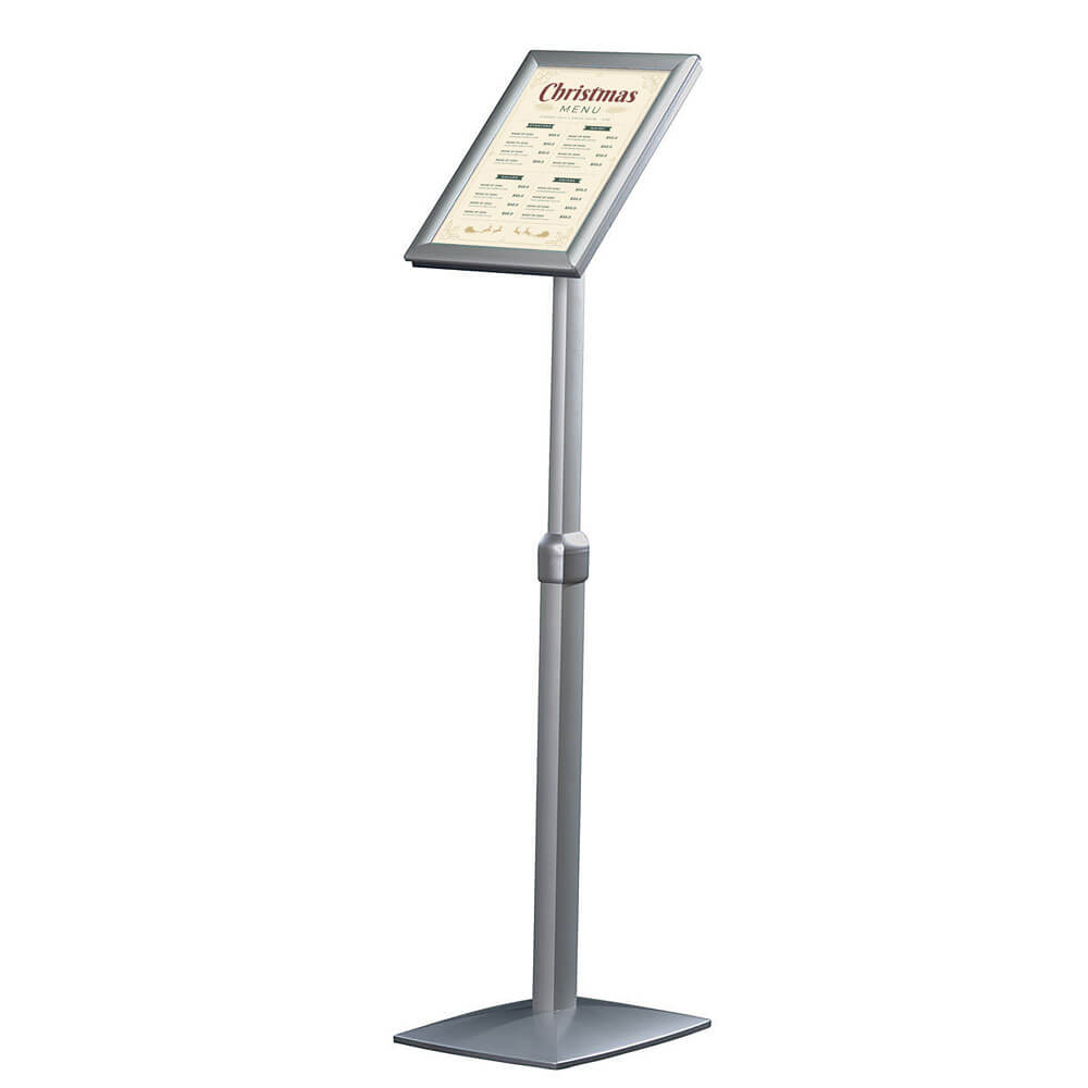 Floor Sign Stand Holder / Height Adjustable / Silver / Double sided  Slide-in Frame 8.5x11