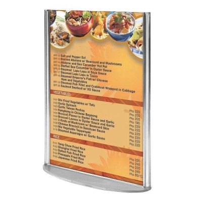 8.5"w x 11"h Oval Based Clear Acrylic Leaflet & Sign Holder
