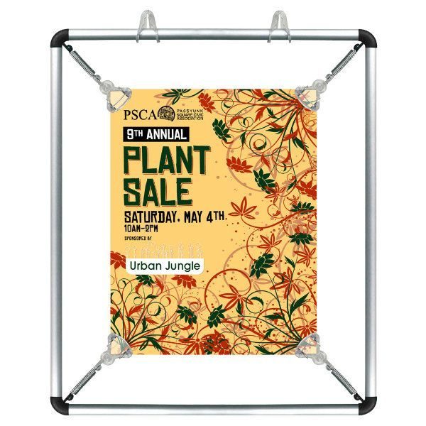 8.5"w x 11"h Stretch Poster Holder - Silver Aluminum Profile