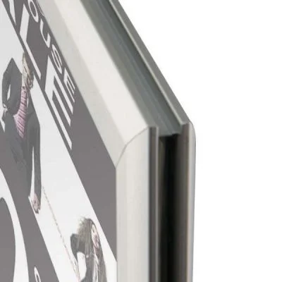 8.5x11 Slide In Frame - 1 inch Silver Mitred Profile Double Sided