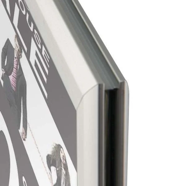 8.5x11 Slide In Frame - 1 inch Silver Mitred Profile Double Sided 8.5x11 Slide In Frame - 1 inch Silver Mitred Profile Double Sided