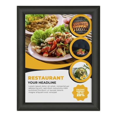 8.5x11 Snap Poster Frame - 1 inch Black Profile Mitered Corner