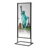 22x70 Metal Info Advertising Board Floor Stand with 1 Tier - Matte Black