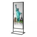 22x70 Metal Info Advertising Board Floor Stand with 1 Tier - Matte Black