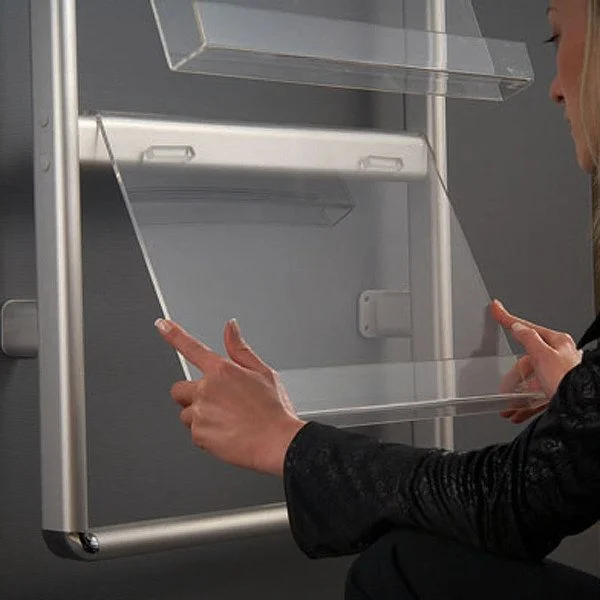 Brochure Set 4 x 2 * (8 1/2" x 11") Capacity Wall Mount Holder Brochure Set 4 x 2 * (8 1/2" x 11") Capacity Wall Mount Holder