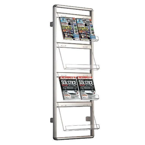 Brochure Set 4 x 2 * (8 1/2" x 11") Capacity Wall Mount Holder Brochure Set 4 x 2 * (8 1/2" x 11") Capacity Wall Mount Holder