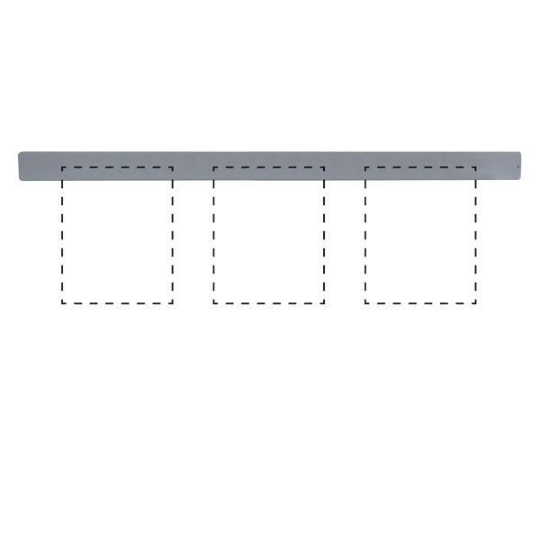 Clip Board Wall Unit Grey, For 3 x (8.5"w x 11"h) Papers Only Bar