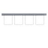 Clip Board Wall Unit Grey, For 4 x (8.5"w x 11"h) Papers Only Bar