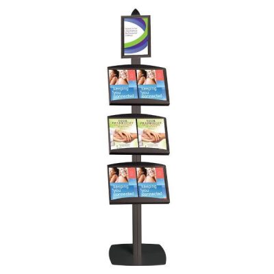 Free Standing Displays with Frame Single Sided, Black 4 Channels