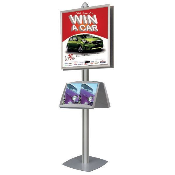 Free Standing With Frames Displays Double Sided Silver 4 Channels
