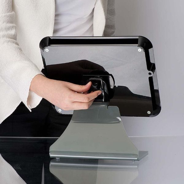 iPad Desktop Kiosk Black, Acrylic Top Cover for iPad, iPad 2 & iPad 3