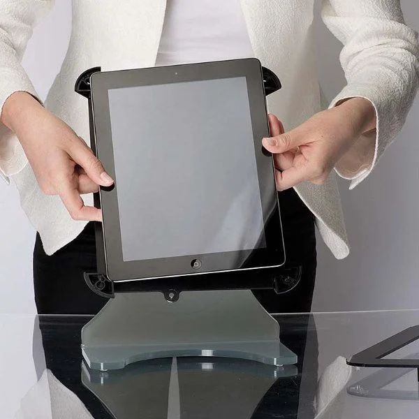 iPad Desktop Kiosk Black, Acrylic Top Cover for iPad, iPad 2 & iPad 3