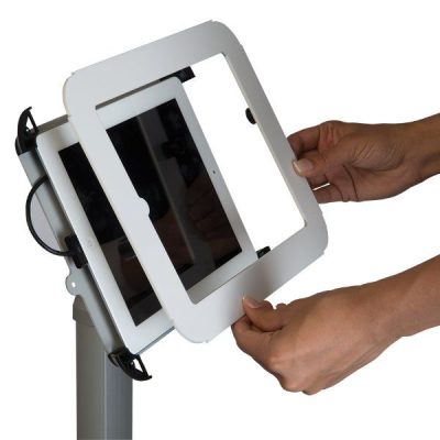 iPad Stand Fixed Height with White Aluminum Top Cover, iPad 2, 3, 4