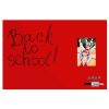 Magnetic Glass Board Red, 15.75" x 23.63" With A Pen & 4 Magnetic Pins