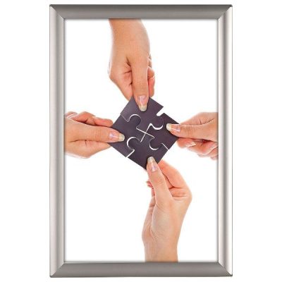 Opti Frame 11" x 17" 1" Silver, Safe Corner Profile, Without Back Support