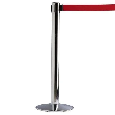 Q Belt Chrome With 118", Red, Retractable Belt