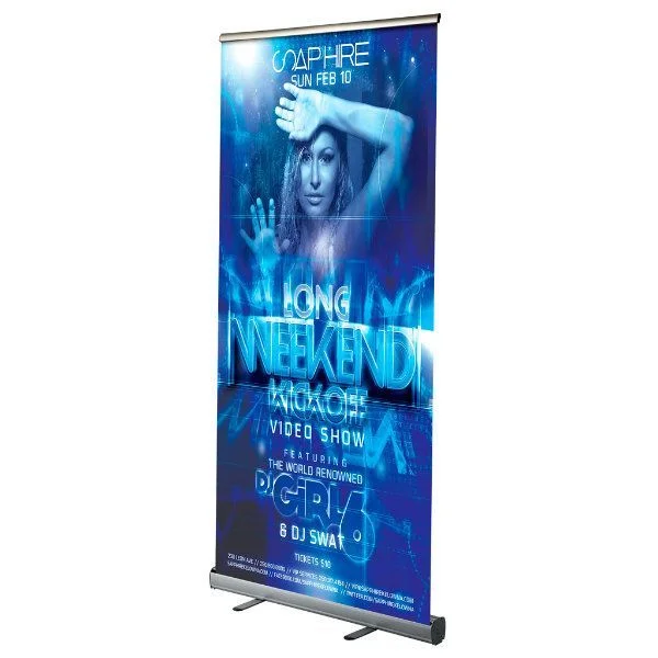 Retractable Banner/ Roll Up Stands 33.5" Silver Anodized Aluminum Retractable Banner/ Roll Up Stands 33.5" Silver Anodized Aluminum