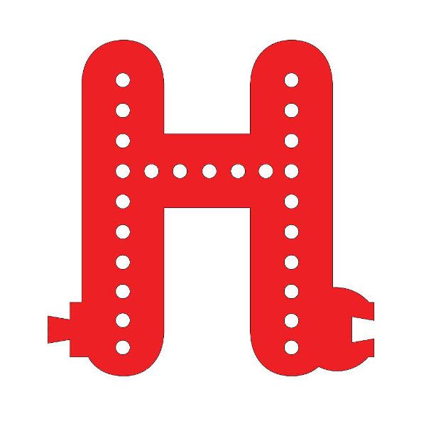 smart led letter h red color red letter h