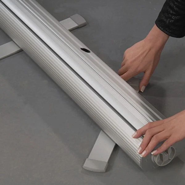 Smart Roll Banner 39-3/8" Silver Aluminum, Adjustable Banner Height Smart Roll Banner 39-3/8" Silver Aluminum, Adjustable Banner Height