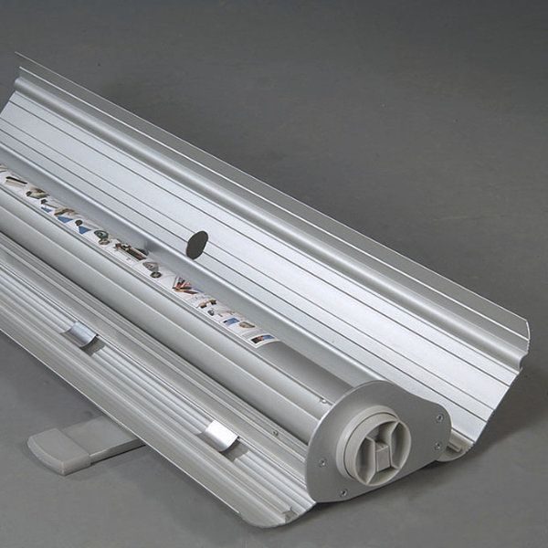 Smart Roll Banner 39-3/8" Silver Aluminum, Adjustable Banner Height