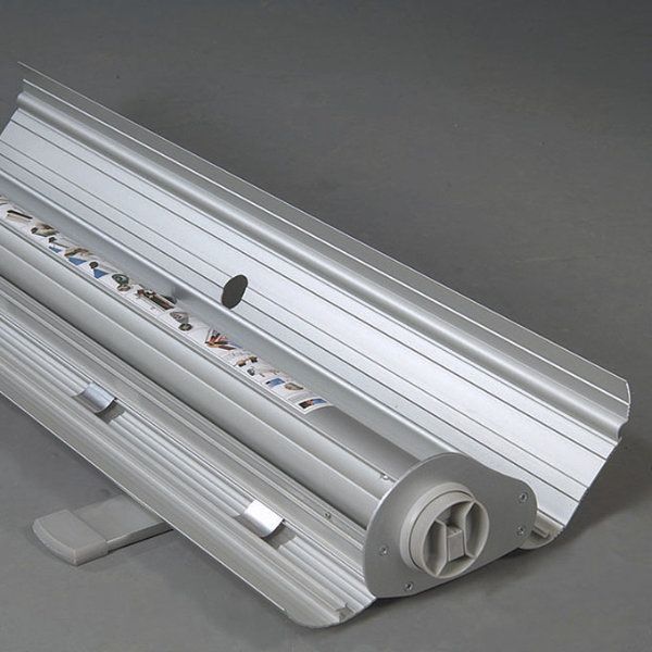 Smart Roll  Banner  35 43 Silver Aluminum  Adjustable 