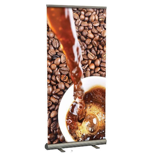 Smart Roll Banner 39-3/8" Silver Aluminum, Adjustable Banner Height