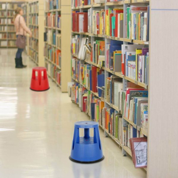 Blue Step Stool with 2 Steps in library