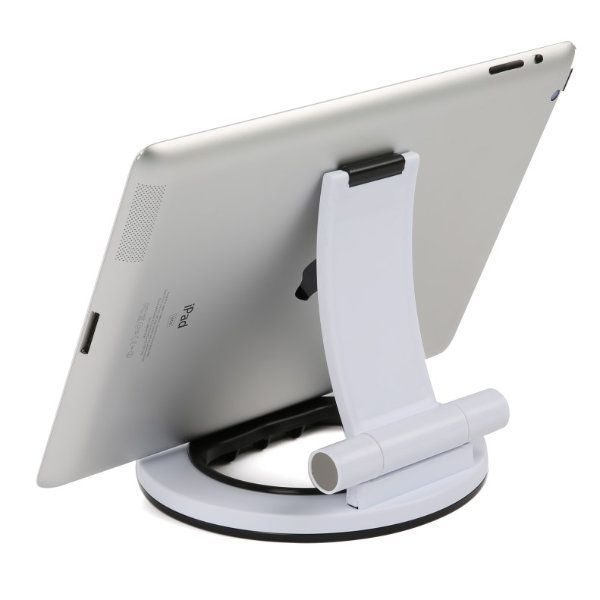 Tablet Stand Fit for iPad & Tablet PC, White Soft Silicon Feet