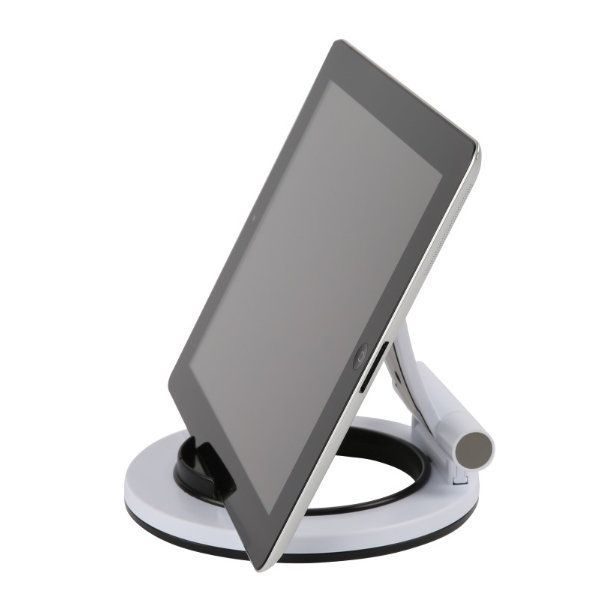 Tablet Stand Fit for iPad & Tablet PC, White Soft Silicon Feet