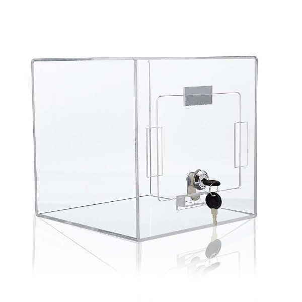 Clear Acrylic Display/Donation/NameCard Box with Lock