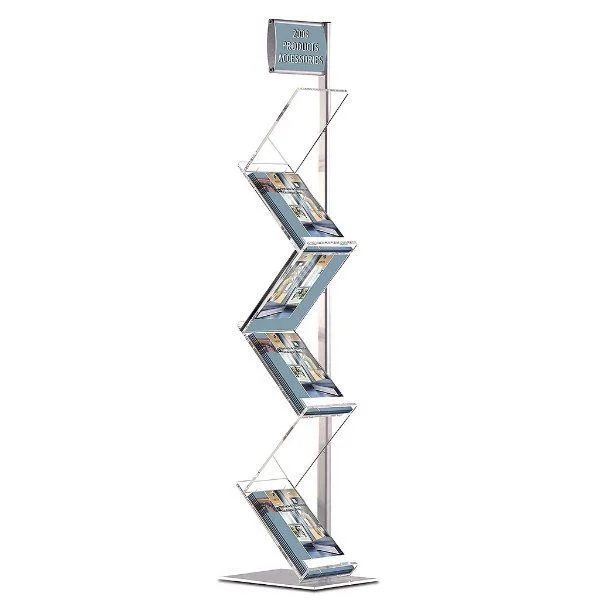 Zig-Zag Lite 6 x (8.5" x 11") Single Pole Stand With Header Zig-Zag Lite 6 x (8.5" x 11") Single Pole Stand With Header