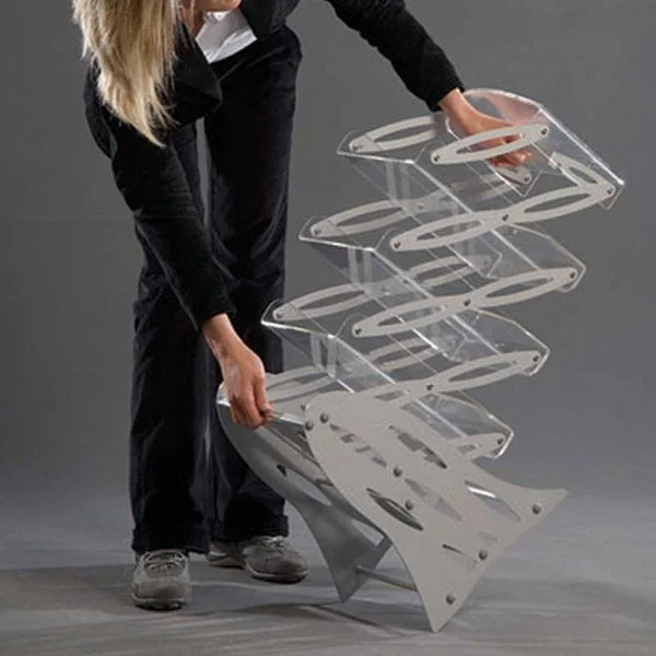 Zig-Zag Rack Acrylic Stand without Bag 3 x 8.5"x11" Shelf & 1 Header Zig-Zag Rack Acrylic Stand without Bag 3 x 8.5"x11" Shelf & 1 Header