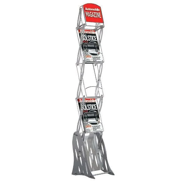 Zig-Zag Rack Acrylic Stand without Bag 3 x 8.5"x11" Shelf & 1 Header Zig-Zag Rack Acrylic Stand without Bag 3 x 8.5"x11" Shelf & 1 Header