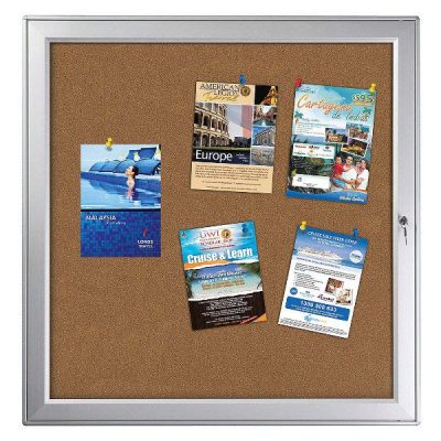 12 x (8.5" x 11") Premium Enclosed Cork Bulletin Board Outdoor Use