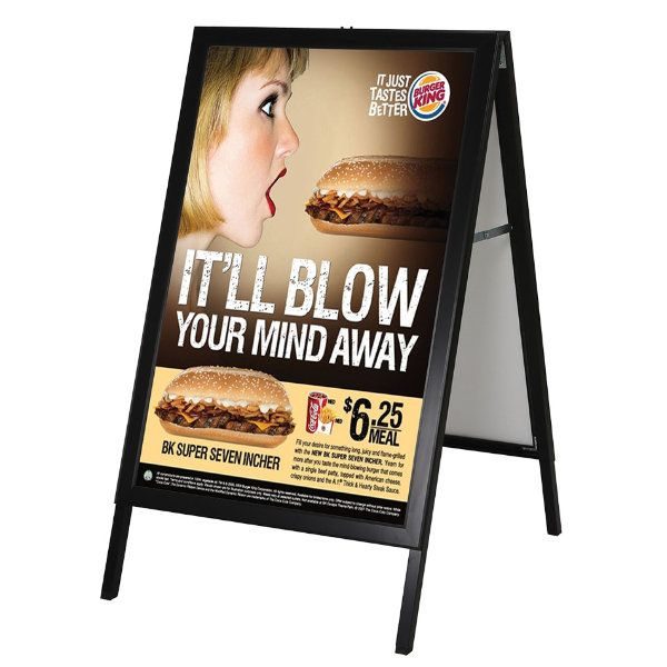 22x28 Slide-In A Frame Board Black Sidewalk Sign