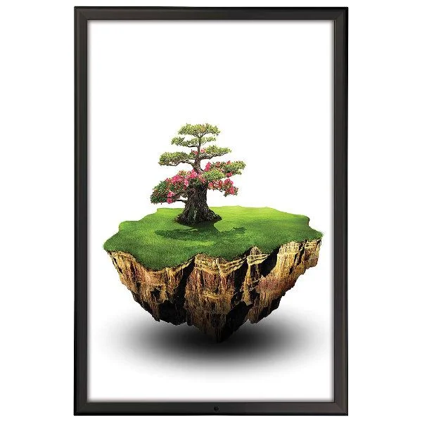 24x36 Lockable Snap Poster Frame - 1.25 inch Black Color Profile 24x36 Lockable Snap Poster Frame - 1.25 inch Black Color Profile