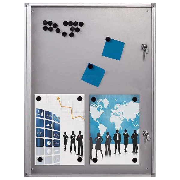 4x(8.5" x 11") Magnetic Bulletin Board Aluminum Frame Indoor Use