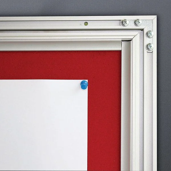 4x(8.5" x 11") Red Felt Enclosed Bulletin Board Outdoor Use