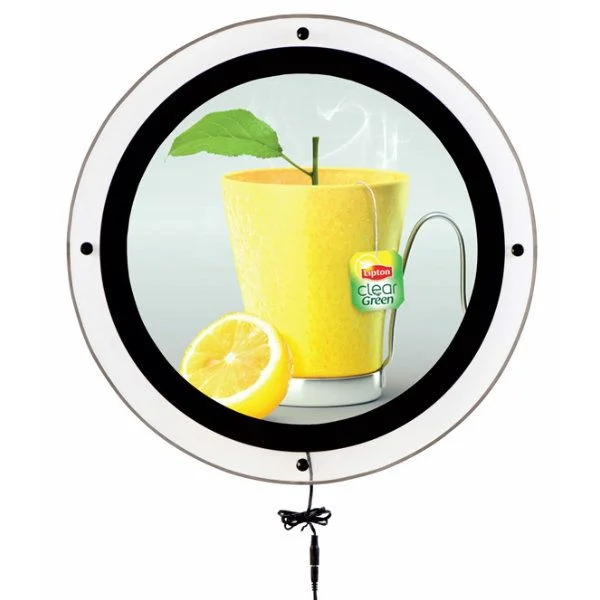 Ø17.72" Acryled Circle Led Sign For Wall Mounting Black Ø17.72" Acryled Circle Led Sign For Wall Mounting Black