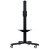 Tv Stand - Mobile Lcd Workstation Black With Black Shelf