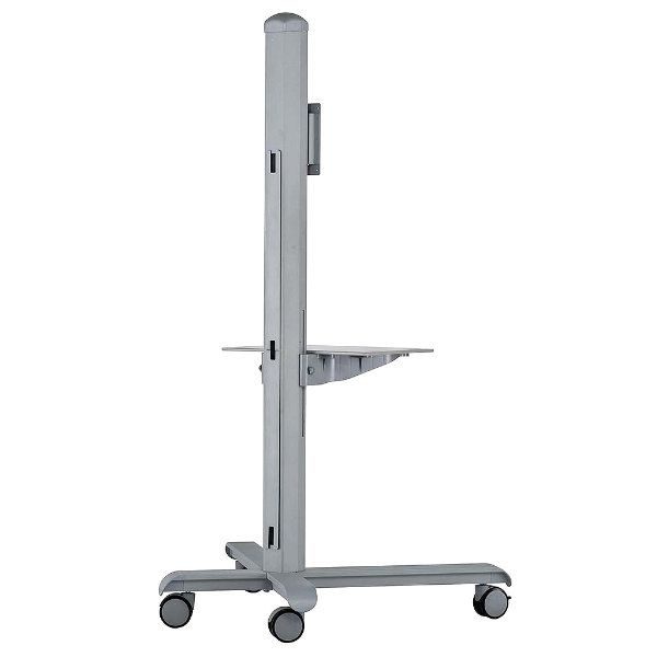 Tv Stand - Mobile Lcd Workstation Grey With Silver Shelf